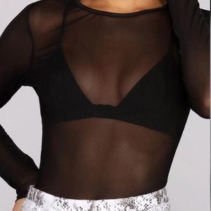 Windsor black sheer body suit